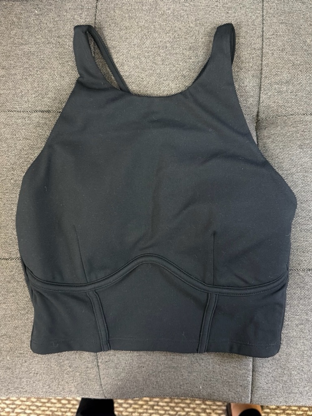 POPFLEX Black High-Neck Longline Sports Bralette
